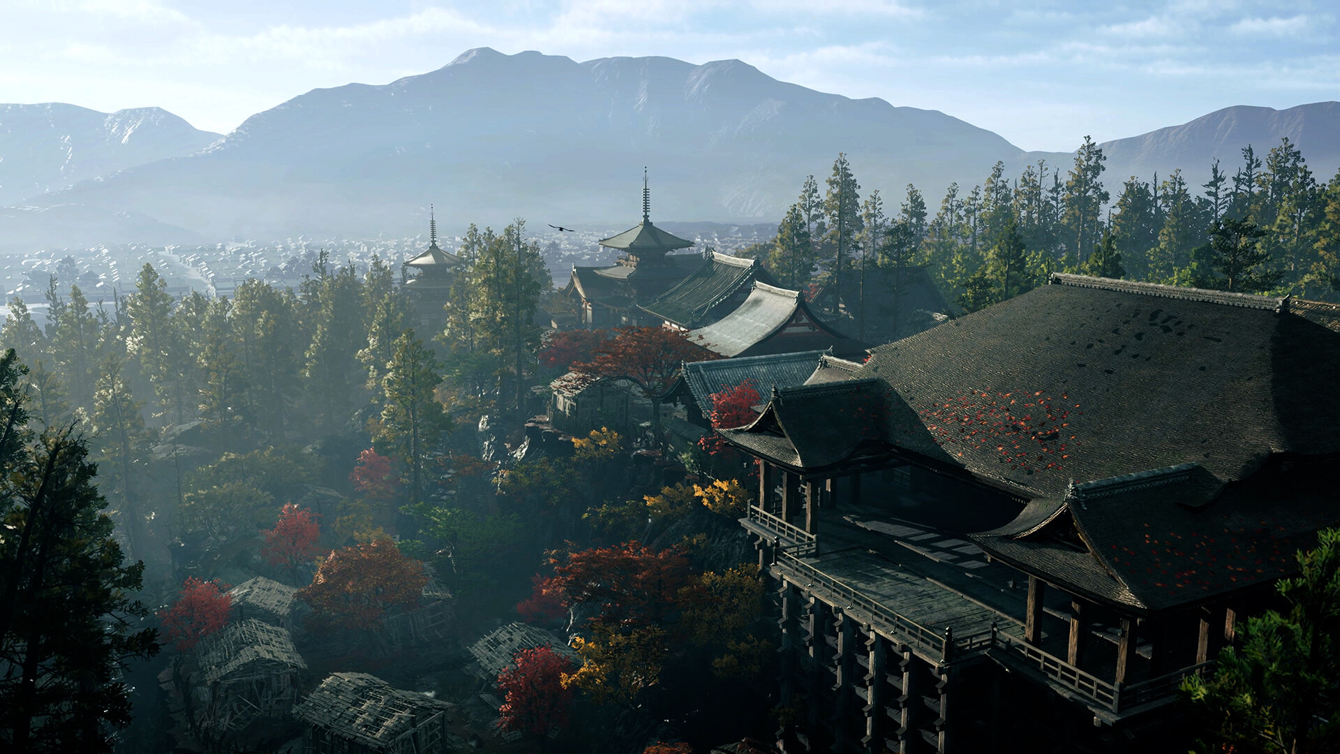 Kiyomizu-dera and the Kyoto basin in Onimusha: Way of the Sword